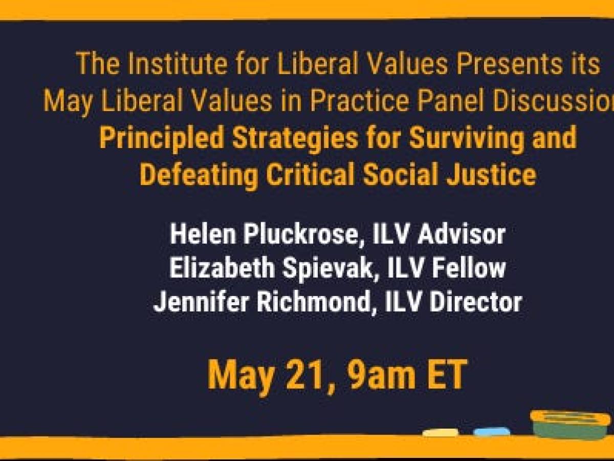 TWO EVENTS with Institute for Liberal Values: May 21 and May 22